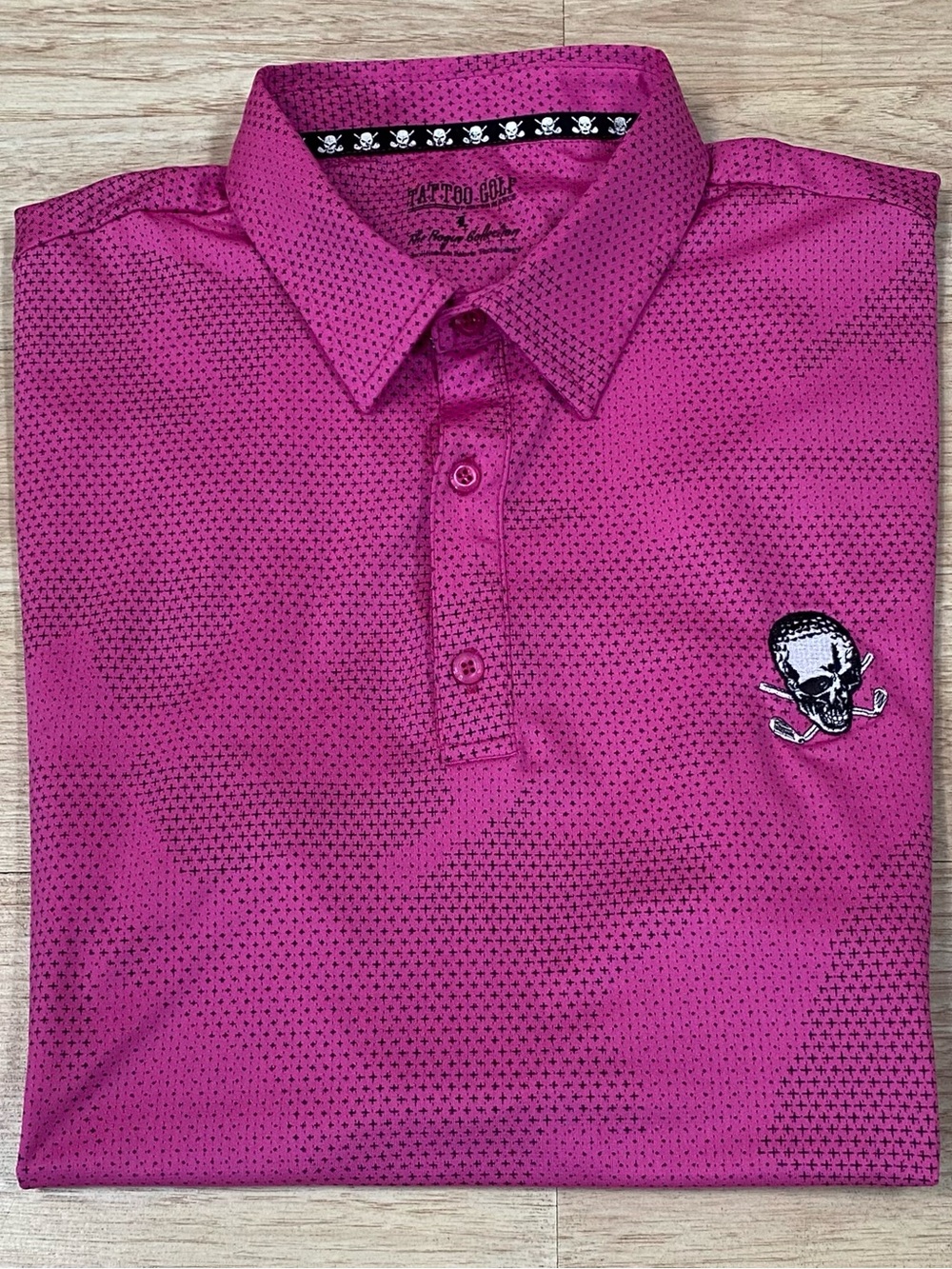Tattoo Golf Polo Men’s L Pink Camo Short Sleeve Performance Short Sleeve Shirt